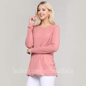 Super soft long sleeve cut out back top